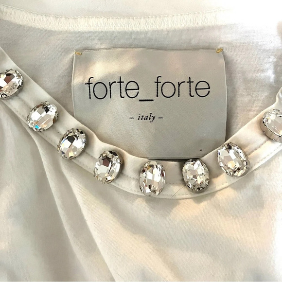 Forte Forte Jewel Collar Cropped Tee Shirt Medium - Picture 12 of 13